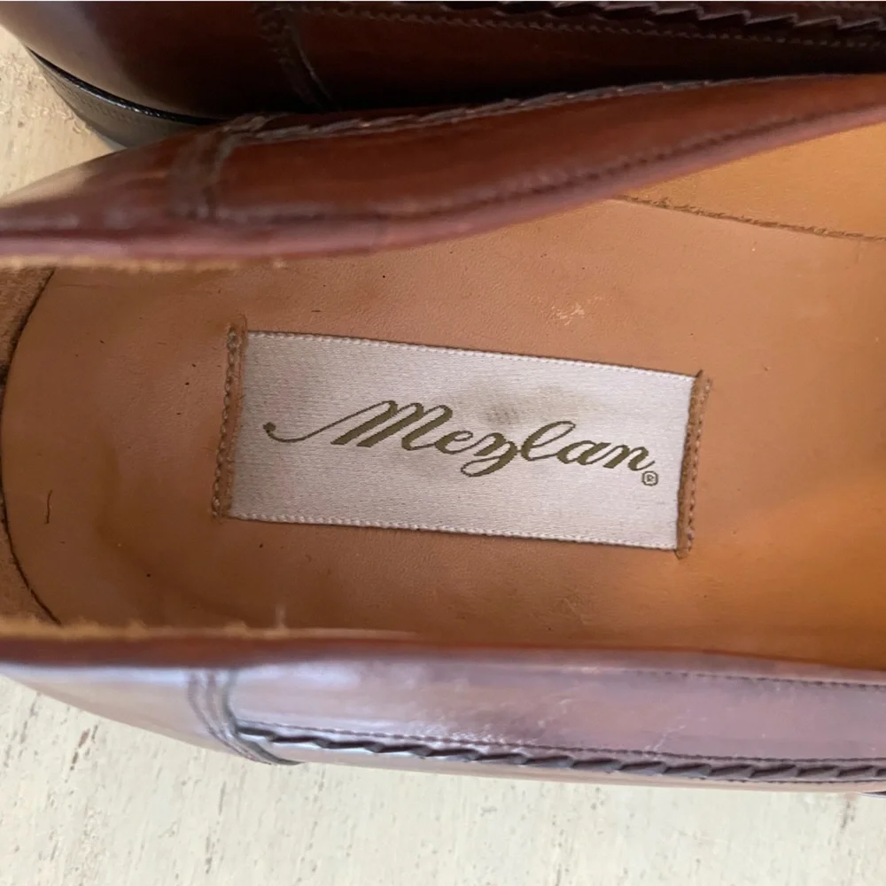 Mezlan Made in Spain Cable‎ Trim Leather LIVORNO Loafer in Brown Size 9 M